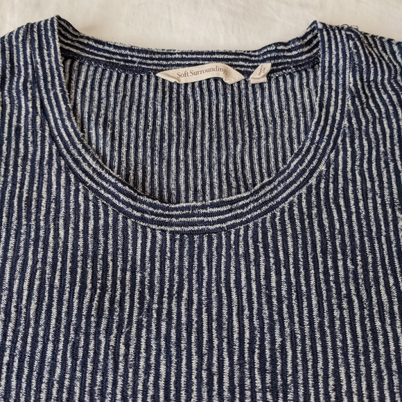 Soft Surroundings Striped Tunic Square Hem Top Size Medium - Picture 2 of 8